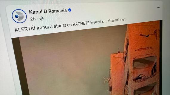 DERAPAJ. Foamea de clickuri cu titluri panicarde pe Facebookul Kanal D. Rachete iraniene la ...Arad. Ce a omis să spună titlul