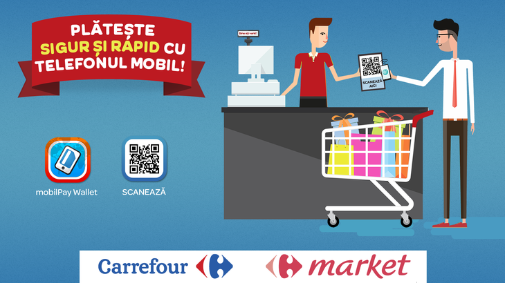 (P) Mai mult timp pentru cumpărături în magazinele Carrefour prin aplicaţia mobilPay