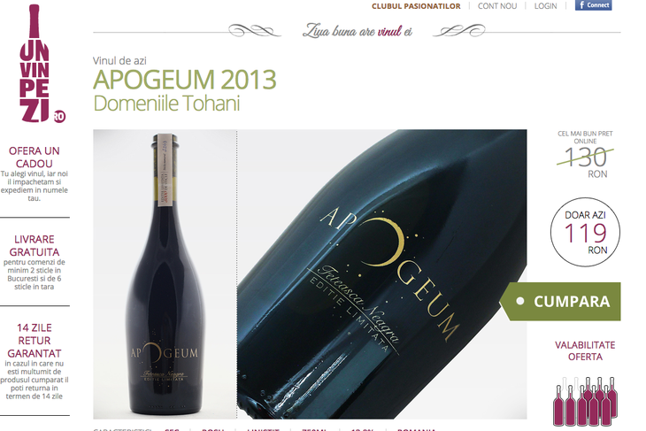 (P) UnVinPeZi.ro lansează Clubul Pasionaţilor de Vin - gazda vinurilor premium, la cele mai bune preţuri online