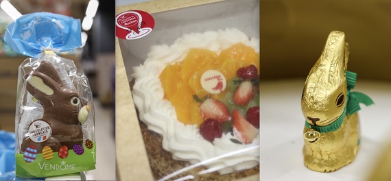 Reportaj Video. Poftă de "ceva dulce"? Iepuraşi, bomboane, ciocolată (multă), prăjituri proaspete. Ce găsiţi de Paşte la Auchan