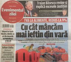 PRESA DE AZI. Reducerea TVA i-a luat faţa lui Traian Băsescu. Măsura fiscală, subiectul zilei