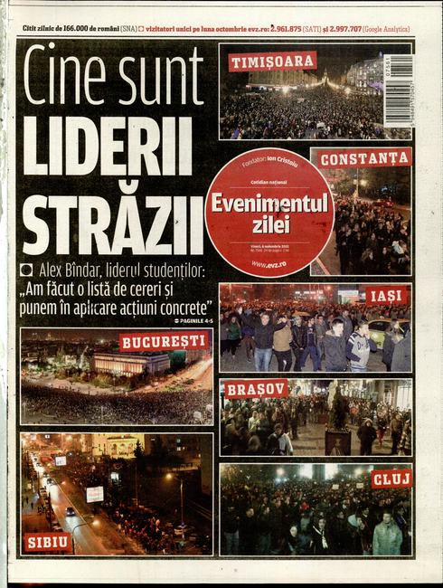 PRESA DE AZI. Majoritatea ziarelor scriu despre proteste. "Cine sunt liderii străzii"
