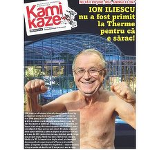 PRESA DE AZI. Therme a ajuns şi în săptămânalele de satiră. Kamikaze: Ion Iliescu nu a fost primit pentru că e sărac
