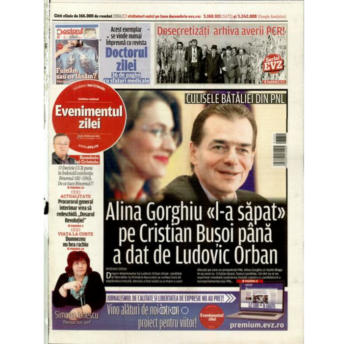 PRESA DE AZI. Evenimentul zilei: "Alina Gorghiu 'l-a săpat' pe Cristian Buşoi până a dat de Orban"