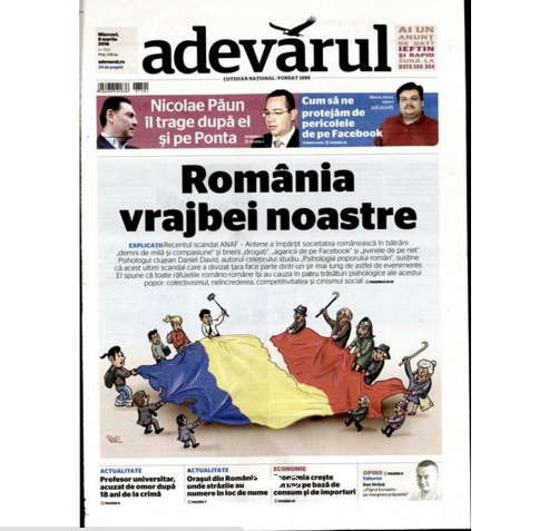 PRESA DE AZI. Adevărul: România vrajbei noastre