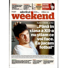 PRESA DE AZI. Weekend Adevărul: Tudor Chirilă: "Până în clasa a XII-a nu ştiam ce voi face. Eu jucam fotbal"