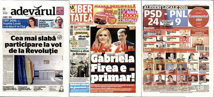 Alegerile locale, în ziare. Cod roşu la Bucureşti. Cea mai slabă participare la vot de la Revoluţie