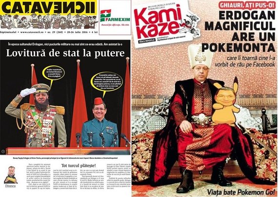 PRESA DE AZI. Ponta şi Erdogan, în ziarele de satiră. Kamikaze: „Erdogan Magnificul are un Pokemonta”