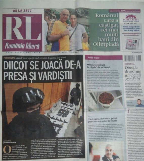 PRESA DE AZI. România liberă: "DIICOT se joacă de-a presa şi vardiştii"