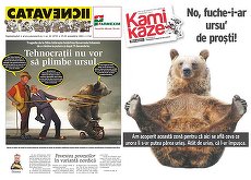 Ursul din Sibiu, „plimbat” prin ziarele de satiră. Caţavencii: “Tehnocraţii nu vor să plimbe ursul”