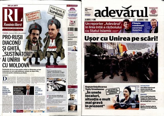 PRESA DE AZI. Marşul pentru unirea cu Basarabia, pe prima pagină a ziarelor. Adevărul: „Uşor cu Unirea pe scări!”
