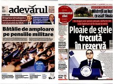 PRESA DE AZI. Adevărul: "Bătălie de amploare pe pensiile militare"