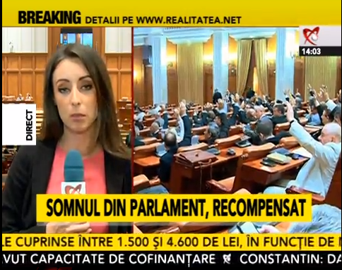 BURTIERĂ LA MINUT. Realitatea: Somnul din Parlament, recompensat. România TV: Parlamentarii şi-au votat pensiile nesimţite