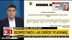 BURTIERA LA MINUT. Dezinfectanţii l-au curăţat pe Achimaş