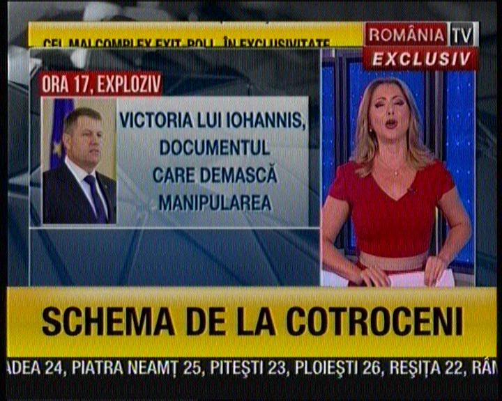 BURTIERĂ LA MINUT. Preşedintele Iohannis, „tocat” de România TV în ziua alegerilor. Burtiere manipulatoare în legătură cu un „document”