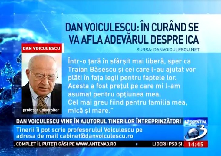 Antena 3, ştire cu Profesorul Voiculescu: „Se împlinesc doi ani de când nu e alături de cei dragi”