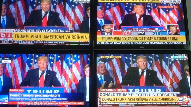 Trump, preşedintele Americii. Toate posturile de ştiri în direct. La fel TVR şi Pro TV