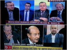 BURTIERA LA MINUT. SF TV: Ion Cristoiu şi Traian Băsescu la două televiziuni. În acelaşi timp