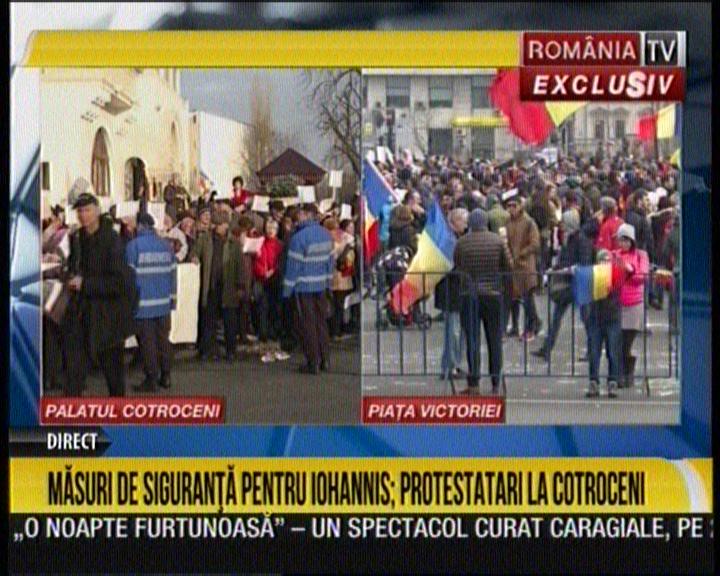 TV. UPDATE 24.00. Val de simpatie pentru RTV. Unde? Dragnea la RTV, Grindeanu la Antena 3. Cateva sute de oameni la Cotroceni, cateva mii la Guvern. Romania TV: proteste de amploare