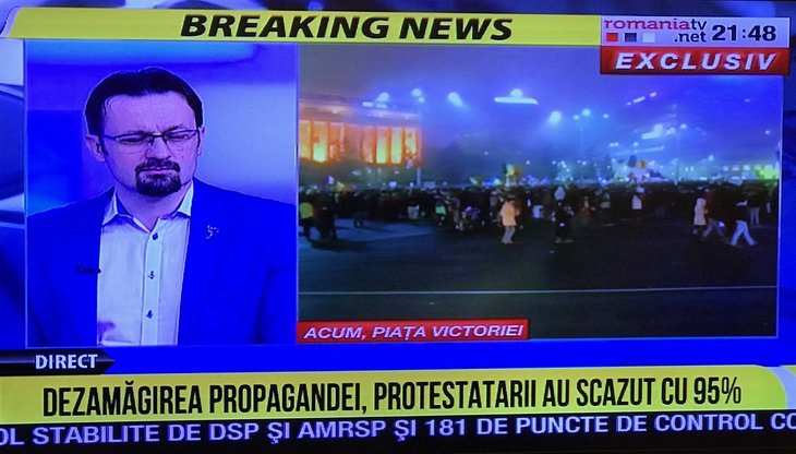 Digi: 25.000 de oameni la Guvern. România TV: Dezamăgirea propagandei, protestatarii au scăzut participarea cu 95%