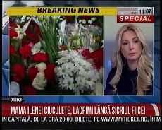 UPDATE. Patru posturi au dat Live din cimitir: RTV, Antena 3, Etno şi Antena Stars. Înmormântarea Ilenei Ciuculete, în direct, pe larg, pe România TV. Imagini de lângă sicriu, lacrimi în direct şi corespondenţe din cimitir