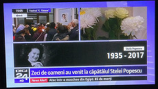 Premieră. Dispariţia Stelei Popescu, prima tratată in extenso de Digi 24. Imaginile cu sicriul adus la Teatru Tănase, pe toate posturile de ştiri