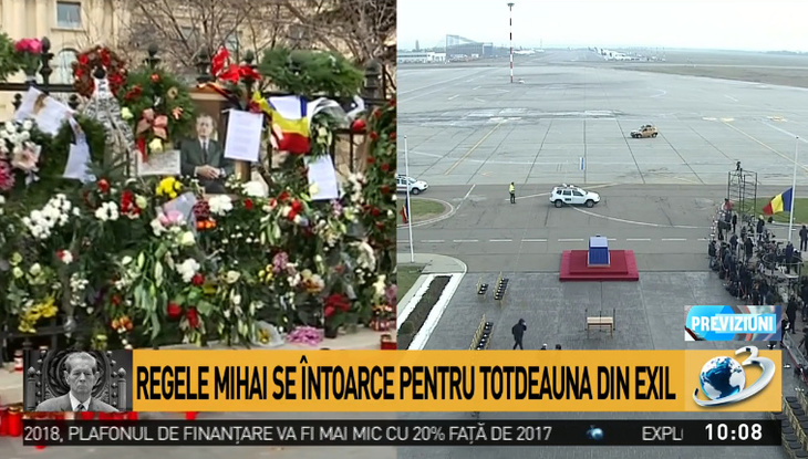 FOTO. Posturile de ştiri au dat pe larg funeraliile Regelui Mihai. Antena 3: „Regele Mihai se întoarce pentru totdeauna din exil”