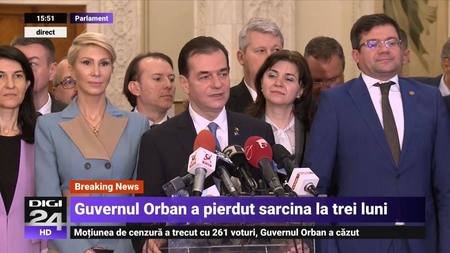 Burtieră neinspirată la Digi24: „Guvernul Orban a pierdut sarcina la trei luni”