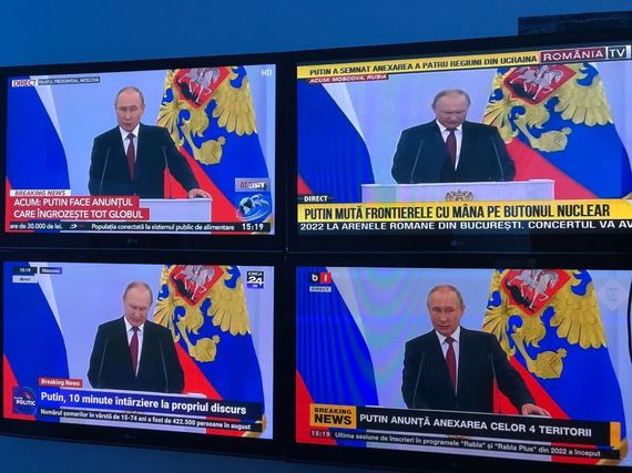 BURTIERĂ LA MINUT. Discursul lui Putin: De la "Anunţul care îngozeşte tot globul" la "Putin vorbeşte de bomba nucleară şi anexare"