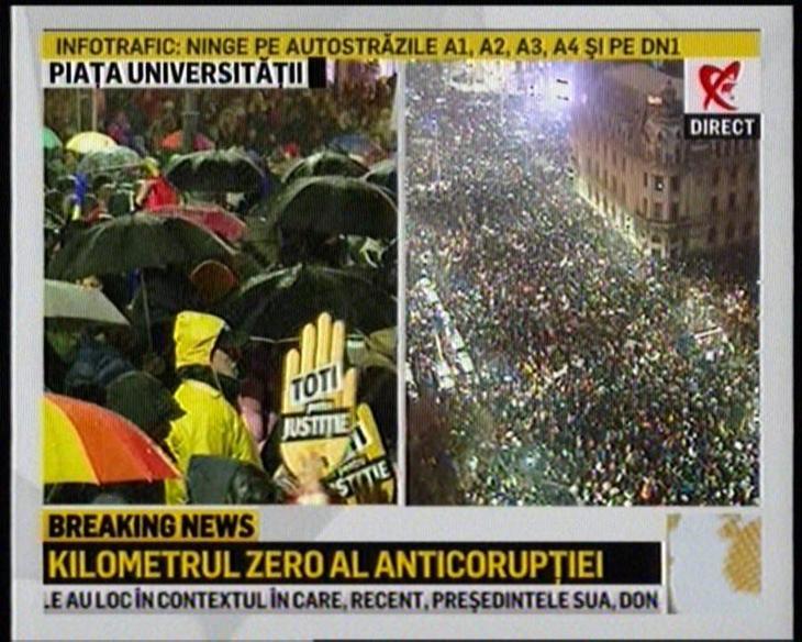 Audienţele protestelor. Aproape un milion şi jumătate de români pe România TV şi Antena 3. Doar unul din zece tineri