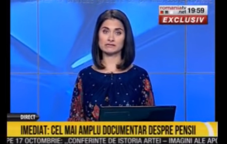 Denisa Pascu, prezentatoarea emisiunii Romania in 60 de minute