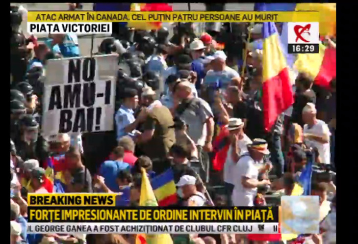 AUDIENŢE. Protestul şi intervenţia jandarmilor, oră cu oră. Antena 3, primul în cele mai multe ore. Realitatea TV, postul de ştiri cel mai vizionat pe comercial