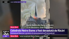 AUDIENŢE. Românii au fost cu ochii pe incendiul de la Notre Dame. Tragedia din inima Parisului, audienţe cât Pro TV sau Antena 1