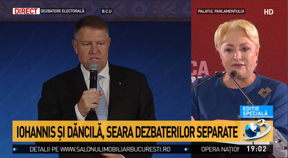 AUDIENŢE TV. „Dezbaterile paralele” Iohannis - Dăncilă. Câţi oameni au fost cu ochii pe cei doi candidaţi