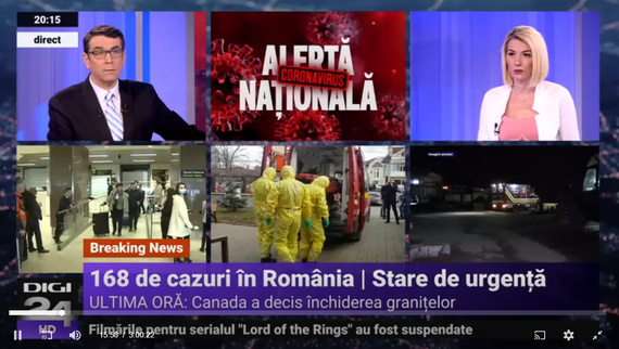 AUDIENŢE TV. Prima zi de stare de urgenţă. Digi 24, a patra televiziune la tineri, într-o seară cu Asia Expres şi Vlad, pe TV