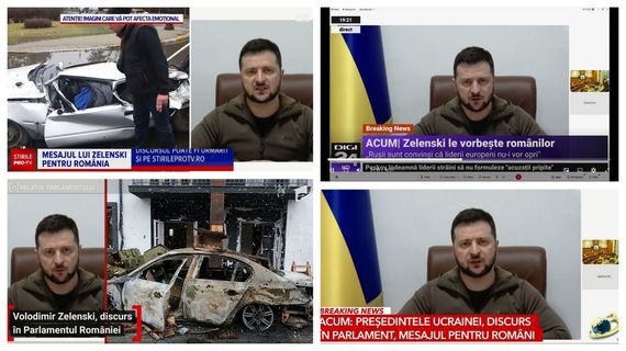 Câţi români au văzut la TV discursul lui Zelenski din Parlamentul României? Cei mai mulţi erau pe Pro TV
