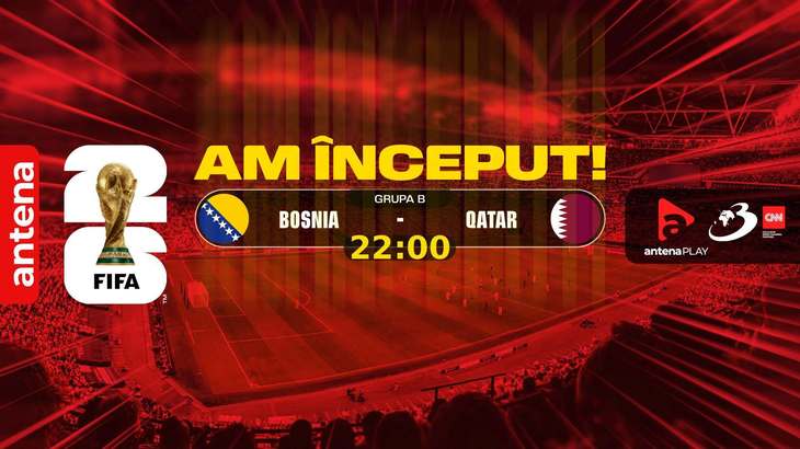 AUDIENŢE. Primul meci de Mondial dat pe Antena 3. Postul de ştiri, mai slab cu fotbal, decât cu politică