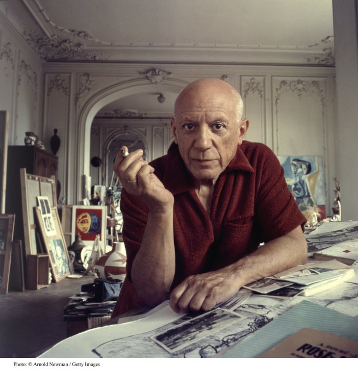 Pablo Picasso (1881 – 1973), Cannes, 11 Septembrie 1956. (Photo by Arnold Newman/Getty Images) 