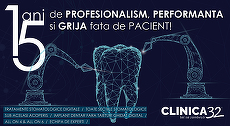 COMUNICAT. Clinicile 32 implinesc 15 ani de activitate. 15 manopere stomatologice cu 15% discount.