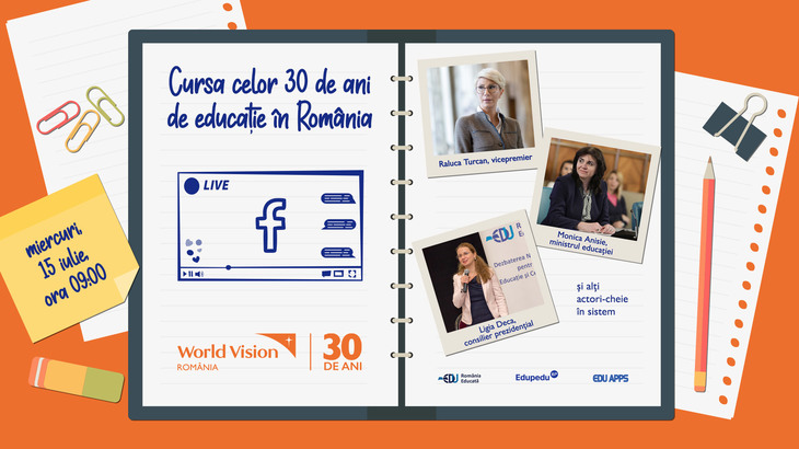 COMUNICAT. Eveniment World Vision. Miniştrii Monica Anisie şi Raluca Turcan la cea mai mare conferinţă online despre educaţie. Cine sunt invitaţii