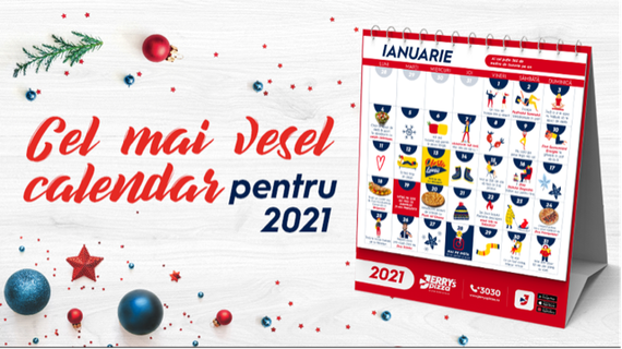 COMUNICAT. Mai mult decât pizza. Jerry’s Pizza livrează acum şi cel mai vesel calendar pentru 2021. În scop caritabil