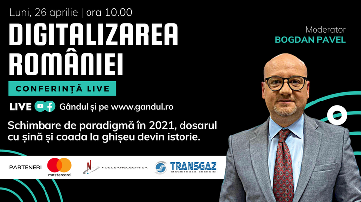 COMUNICAT. Conferinţă Live „DIGITALIZAREA ROMÂNIEI” – Luni 26 aprilie de la ora 10.00, cu participarea Ministrului Cercetării, Inovării şi Digitalizării