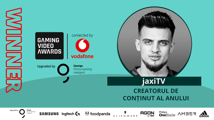 COMUNICAT. Jaxi câştigă, pentru a doua oară consecutiv, distincţia de creatorul de conţinut al anului la Gaming Video Awards