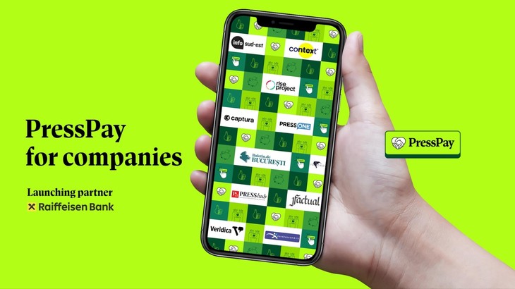 COMUNICAT. S-a lansat un nou mecanism de finanţare a jurnalismului de interes public: „PressPay for Companies”. Raiffeisen Bank este primul partener