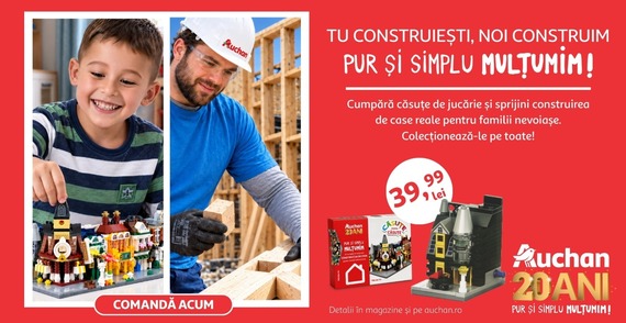 COMUNICAT. 20 de ani în România, un nou proiect pentru comunitate: Auchan susţine construirea a 10 locuinţe alături de Habitat for Humanity