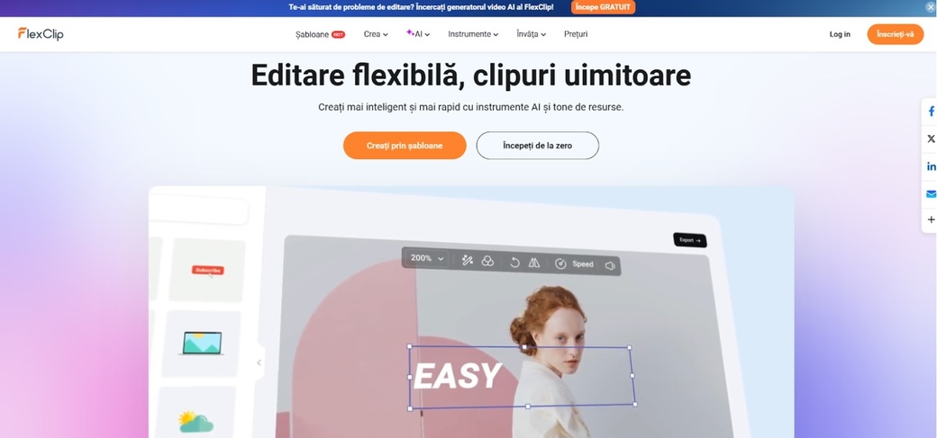 [P] FlexClip: Viitorul creaţiei video prin utilizarea tehnologiilor AI