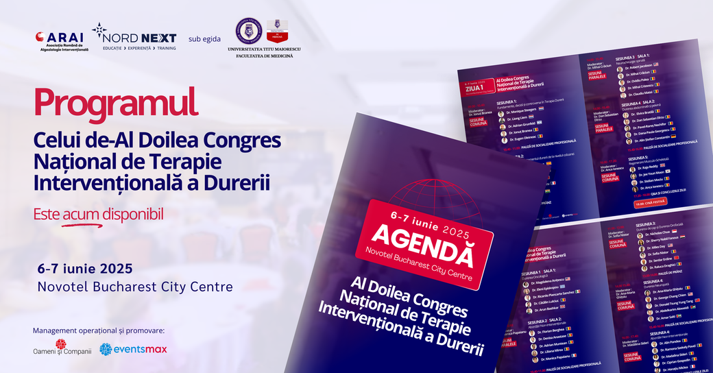 Agenda de excepţie a celui de-Al Doilea Congres Naţional de Terapie Intervenţională a Durerii este acum disponibilă