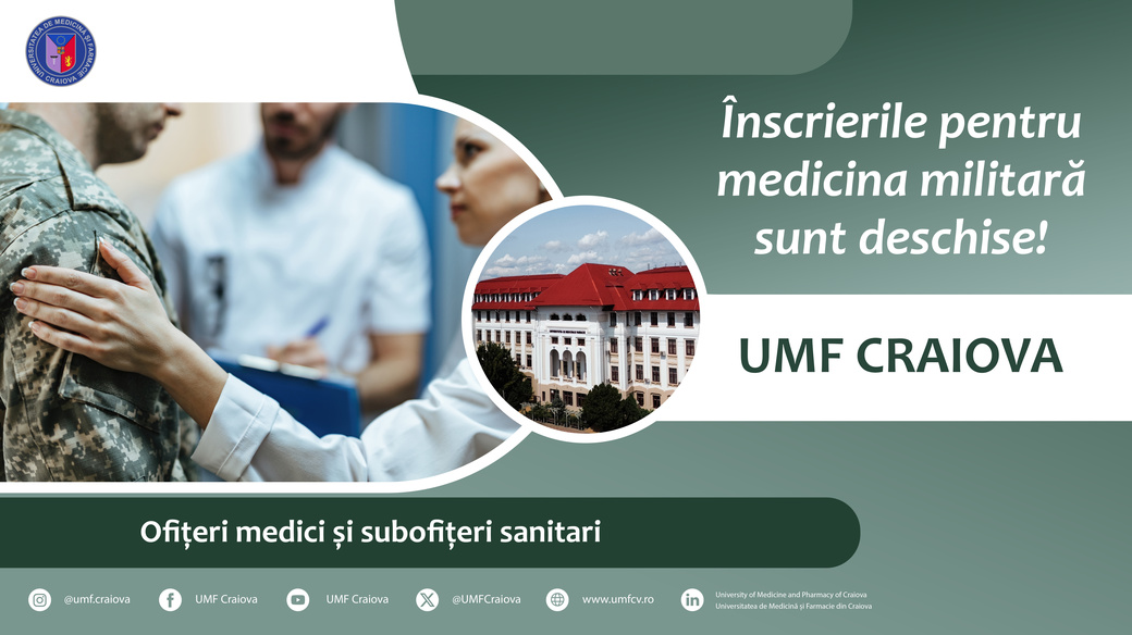 Înscrieri deschise pentru medicina militară la Craiova