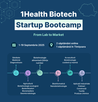 BioMentorHub şi 1Health Incubator lansează primul bootcamp din România dedicat fondatorilor în biotehnologie