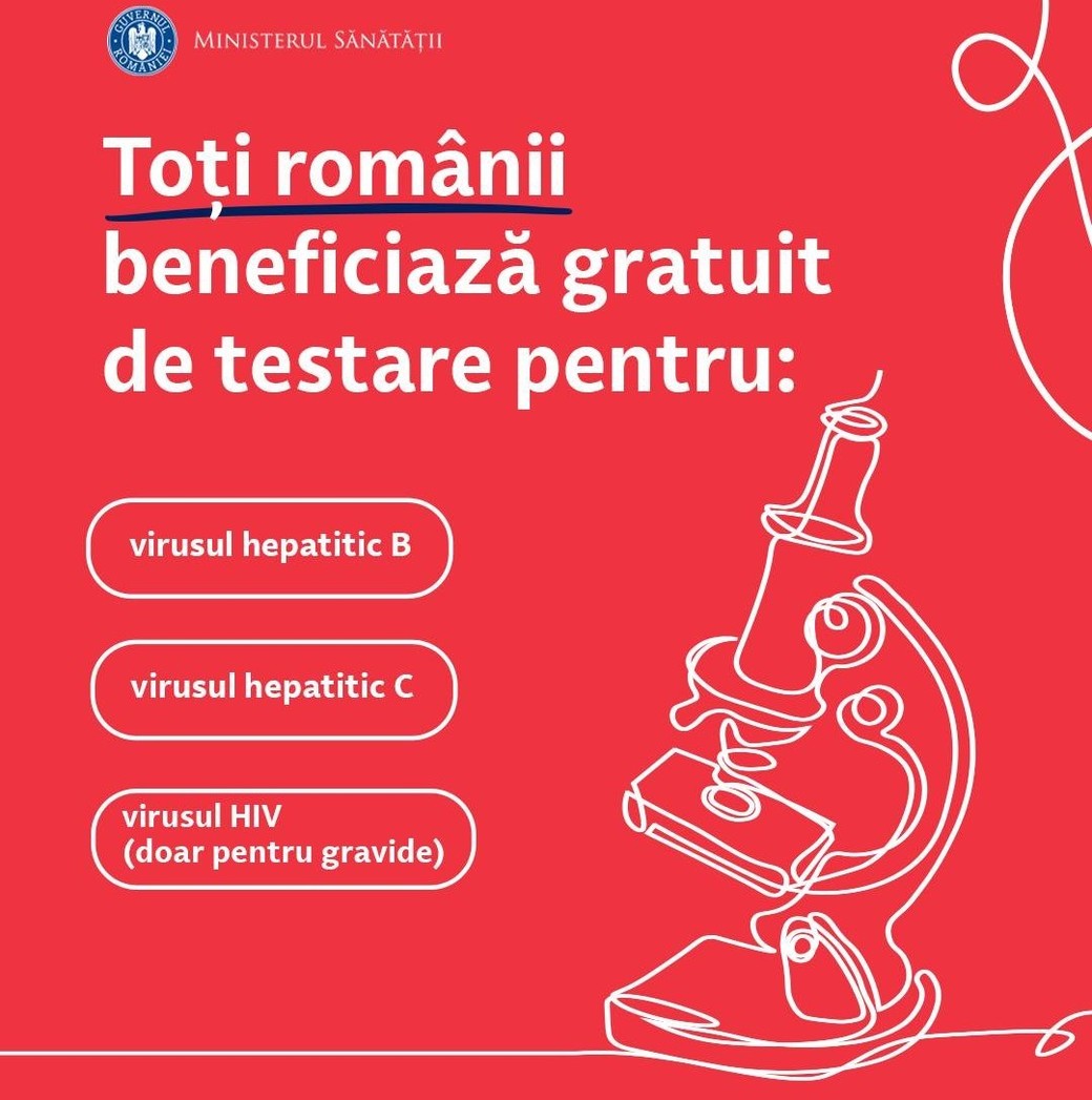 Ministerul Sănătăţii: Toţi românii beneficiază gratuit de testare pentru virusurile hepatice B şi C